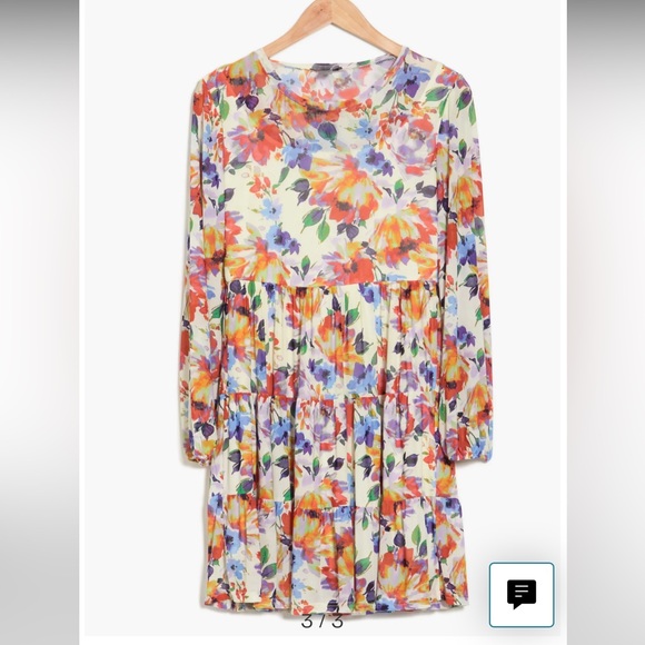 Love by Design Catherine Long Sleeve Mesh Babydoll Dress in Paint Flowers Size M - Picture 17 of 17